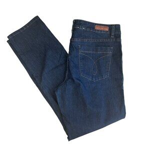 Calvin Klein Women's Jegging Legging Blue Denim Cotton Jean Sz 14 High‎ Rise